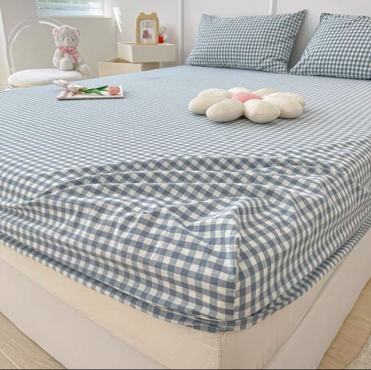 890TC Checkered Bedsheet Set | Single, Super Single, Queen, King