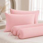 1300TC Embossed Micro Satin Pillowcase and Bolster Case