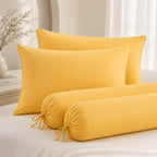 1300TC Embossed Micro Satin Pillowcase and Bolster Case
