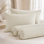 1300TC Embossed Micro Satin Pillowcase and Bolster Case