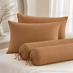 1300TC Embossed Micro Satin Pillowcase and Bolster Case