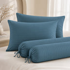 1300TC Embossed Micro Satin Pillowcase and Bolster Case