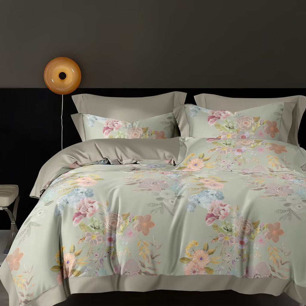 1800TC iSilkTex Premium Quality Comforter Bedsheet Set | Queen and King | Available in 17 Designs