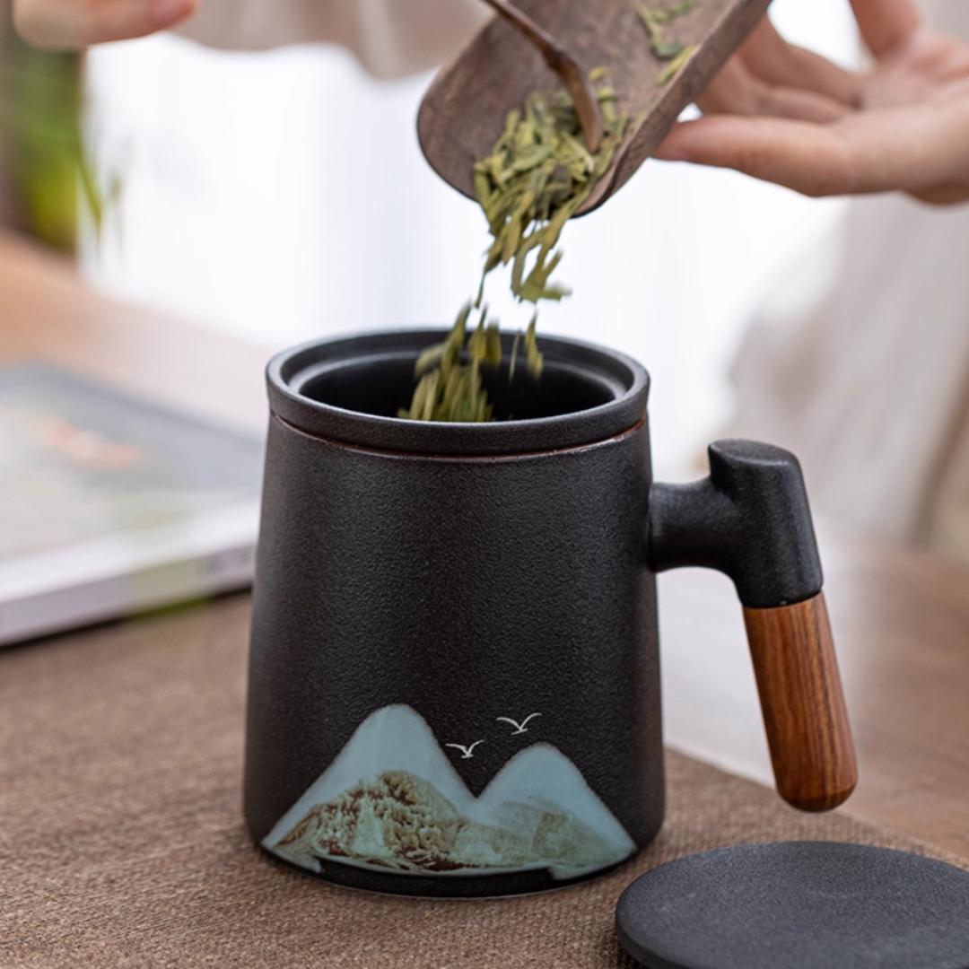 Ceramic Tea Cup with Removable Infuser & Gift Box