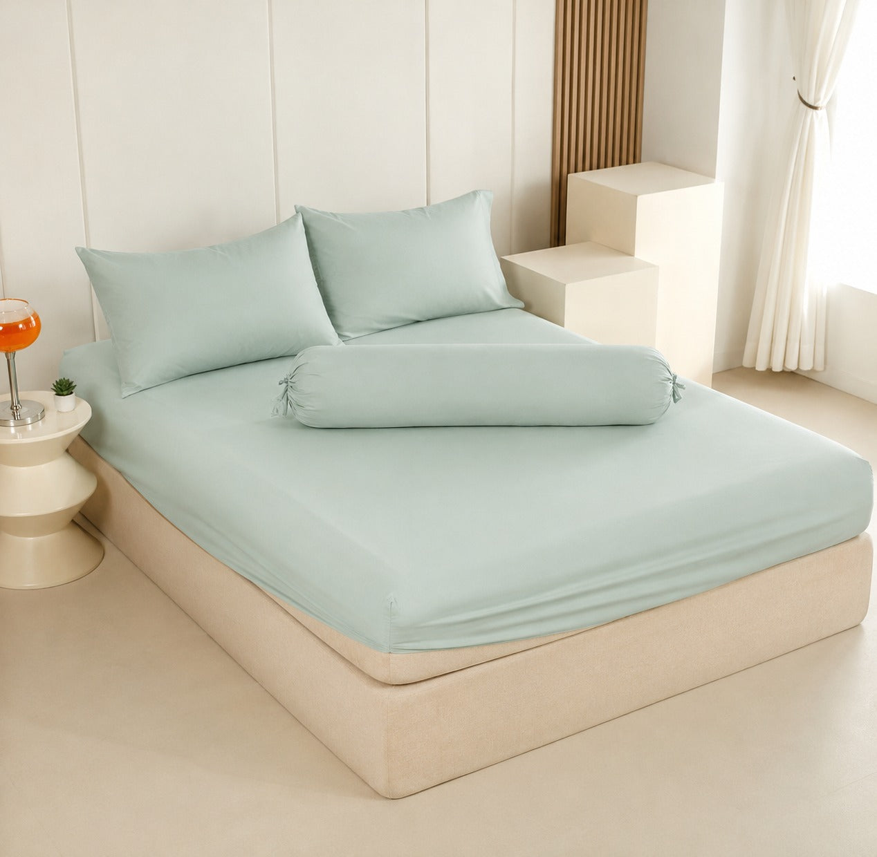 890TC Plain Pastel Colour Bedsheet Set | Single, Super Single, Queen, King | Available in 22 Colours