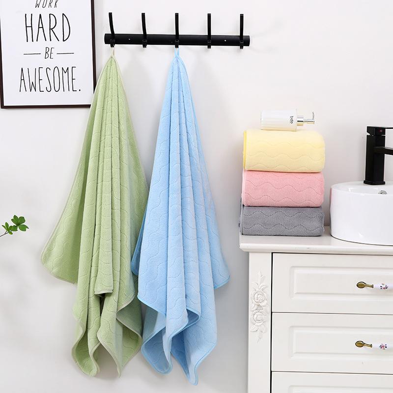 L Coral velvet Water Pattern Towel Set (Face + Bath Towel)