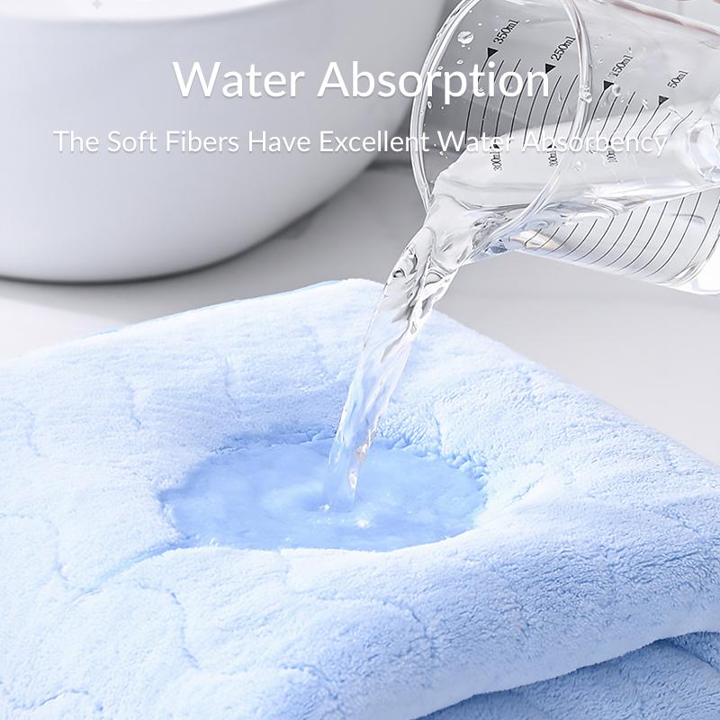 L Coral velvet Water Pattern Towel Set (Face + Bath Towel)