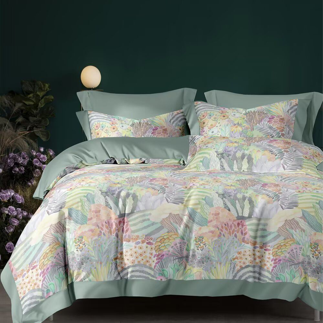 1800TC iSilkTex Cooling Bedsheet Set | Single, Super Single, Queen, King | Available in 12 Designs