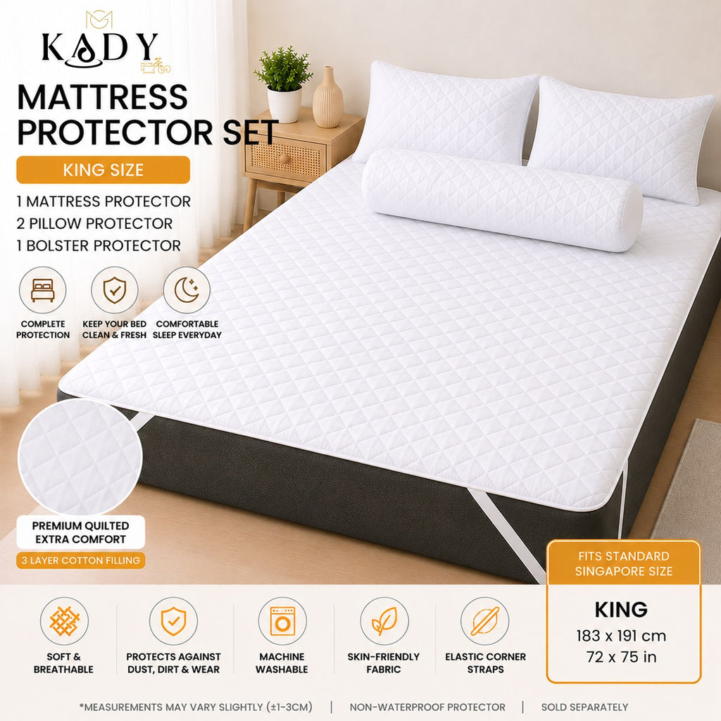 Premium 3 Layer Cotton Mattress Protector for Extra Protection