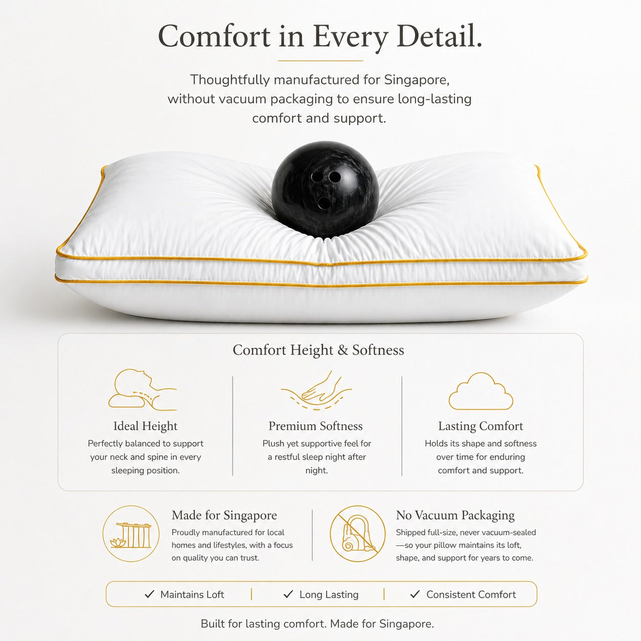 Micro Gel Premium Hotel Comfort Pillow 1500g