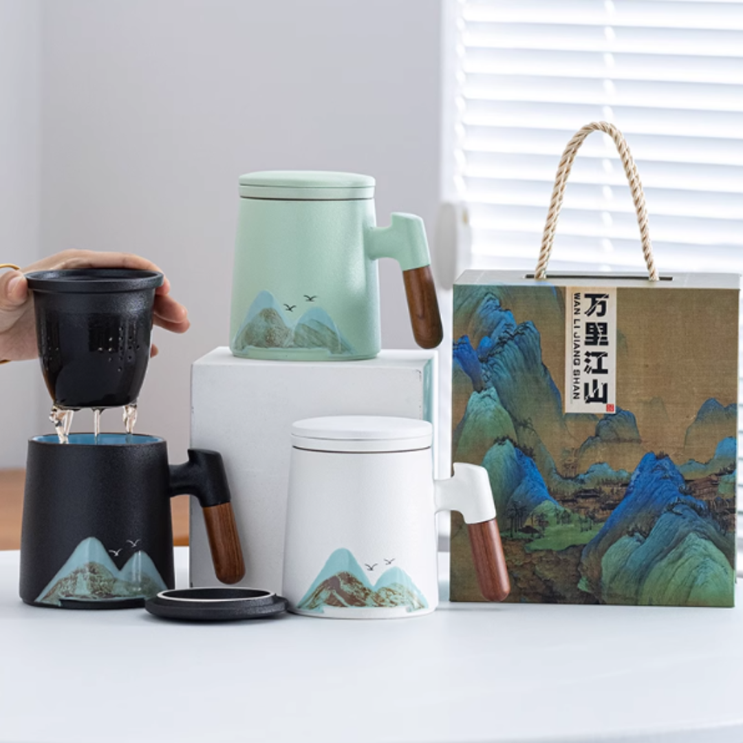 Ceramic Tea Cup with Removable Infuser & Gift Box