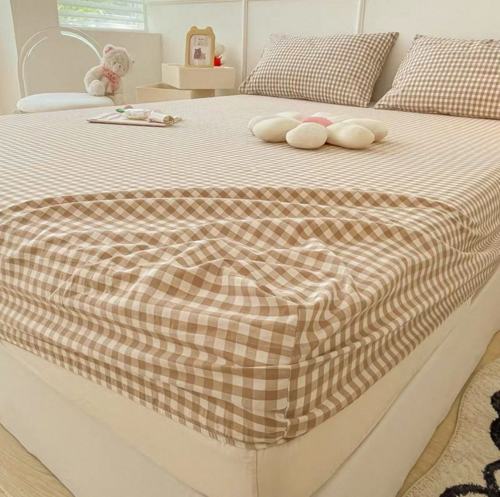 OMG KADY 890 Thread Checkered Bedsheet Set