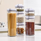 Set of 5 Airtight Canister Pop-Up Storage Container, Leak Proof (350ML, 700ML, 950ML, 1300ML and 1800ML)