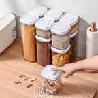 Set of 5 Airtight Canister Pop-Up Storage Container, Leak Proof (350ML, 700ML, 950ML, 1300ML and 1800ML)