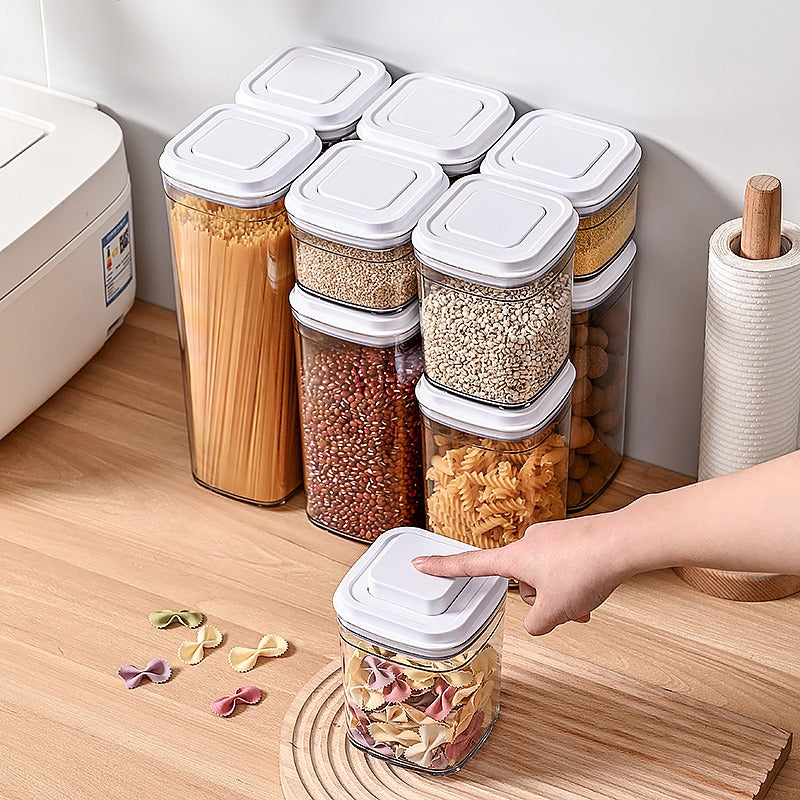 Set of 5 Airtight Canister Pop-Up Storage Container, Leak Proof (350ML, 700ML, 950ML, 1300ML and 1800ML)