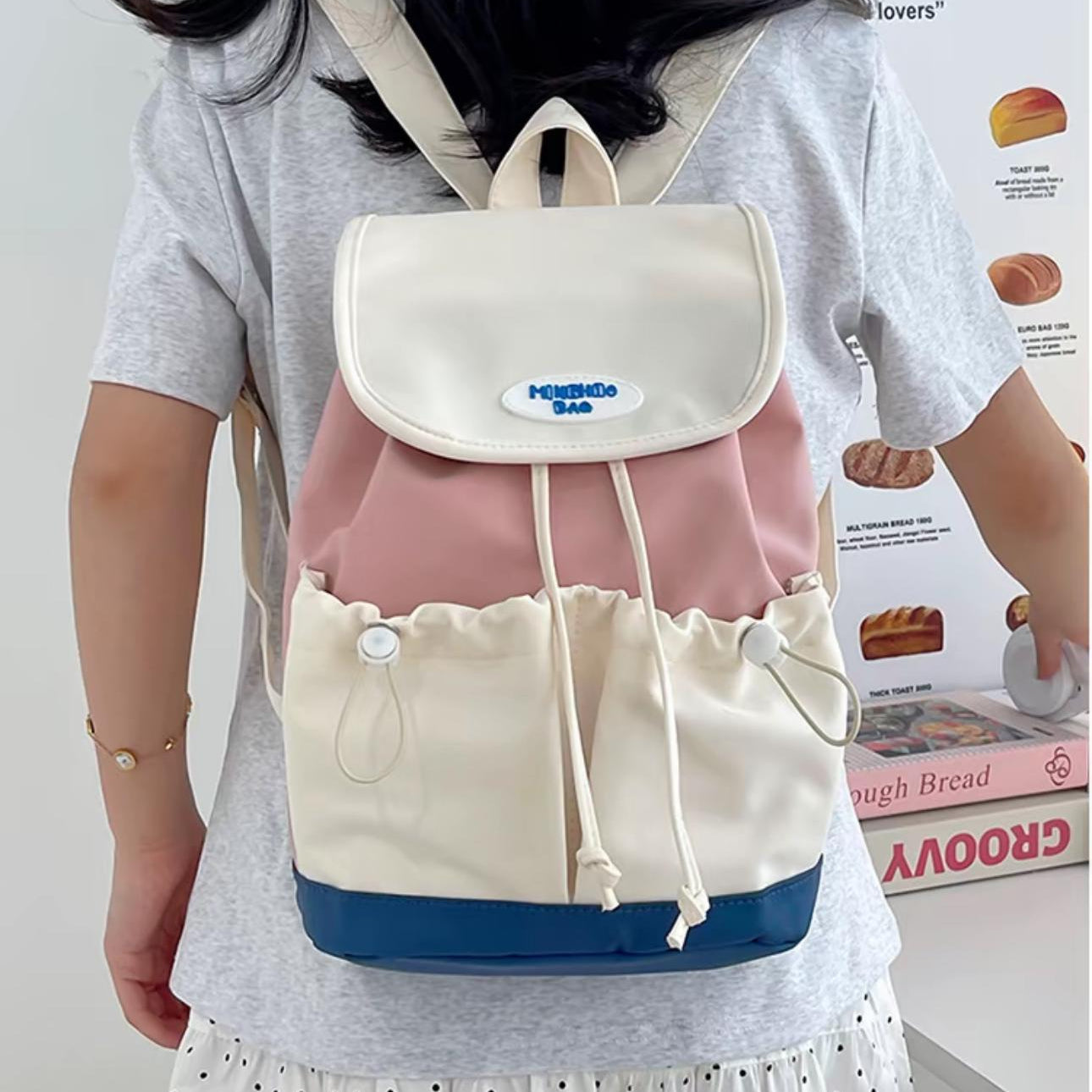Korean Style Fashionable Unisex Backpack with Hidden Pocket