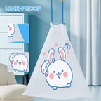 75PCS Drawstring Trash Bags Thick Leak-Proof Garbage Bags with Cute Rabbit Print
