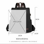 Women’s Anti-Theft Backpack Water-Resistant Lightweight A4 12-Inch Travel Work School Bag Large Capacity