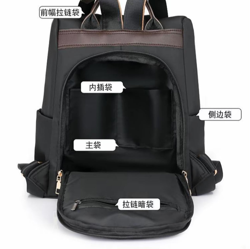 Women’s Anti-Theft Backpack Water-Resistant Lightweight A4 12-Inch Travel Work School Bag Large Capacity