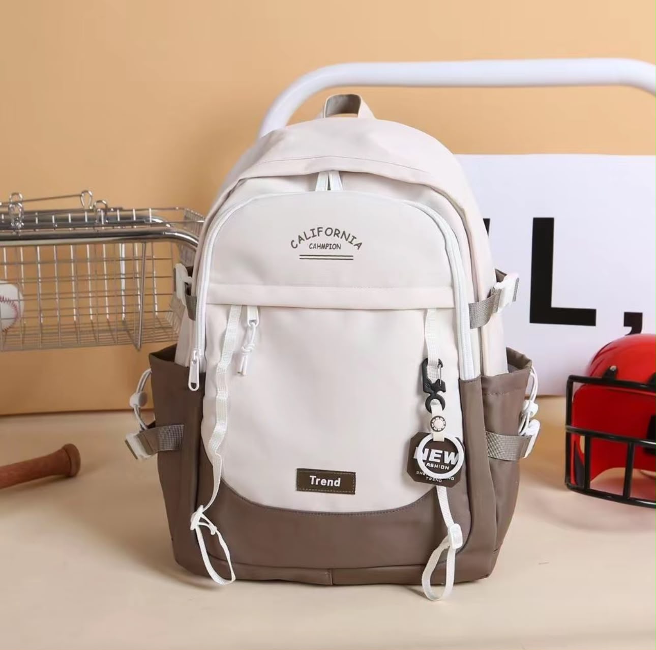 Unisex Large Capacity School Backpack Multi-Compartment Casual Travel Bag with Side Pockets for Students Men Women