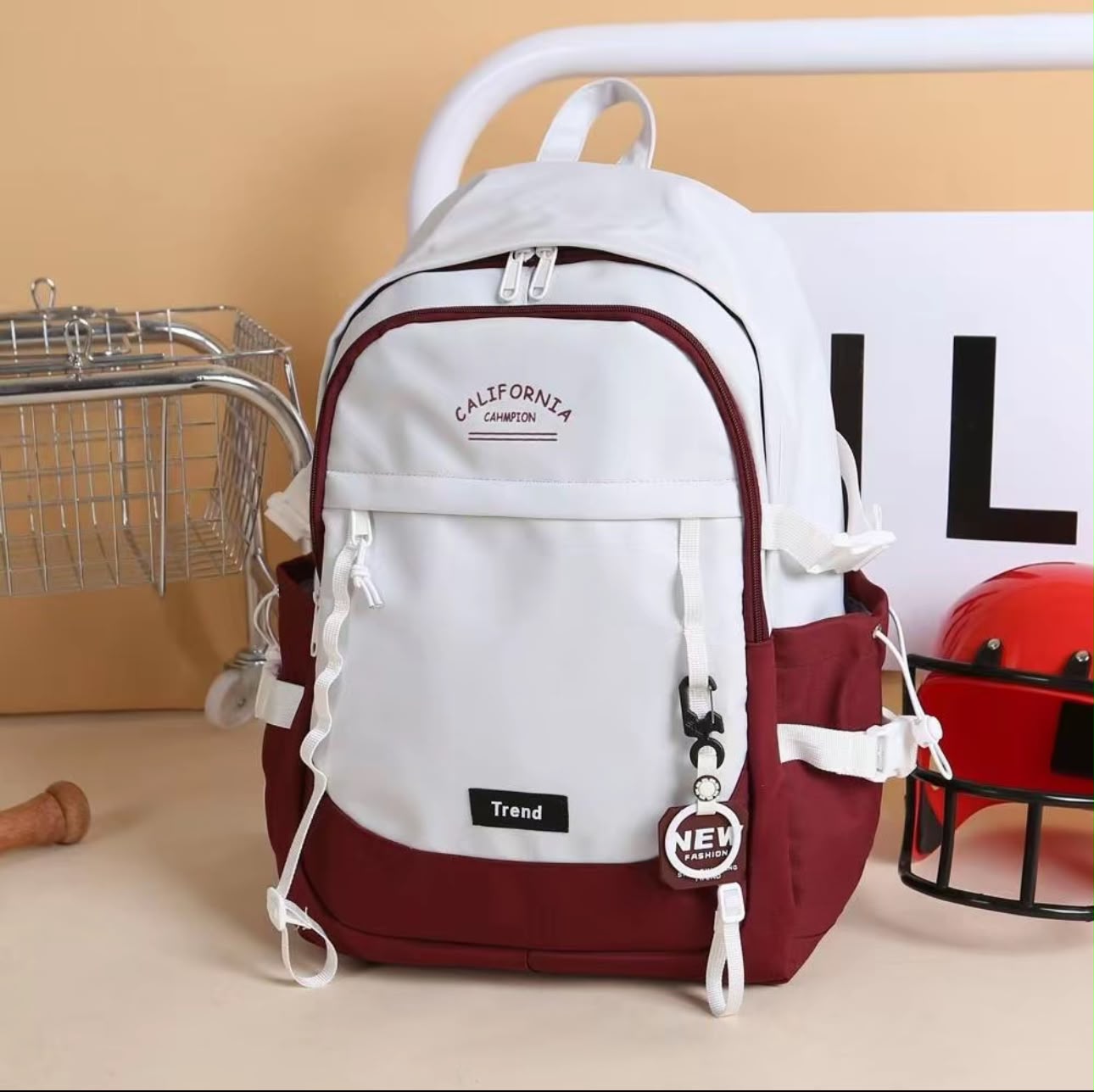 Unisex Large Capacity School Backpack Multi-Compartment Casual Travel Bag with Side Pockets for Students Men Women