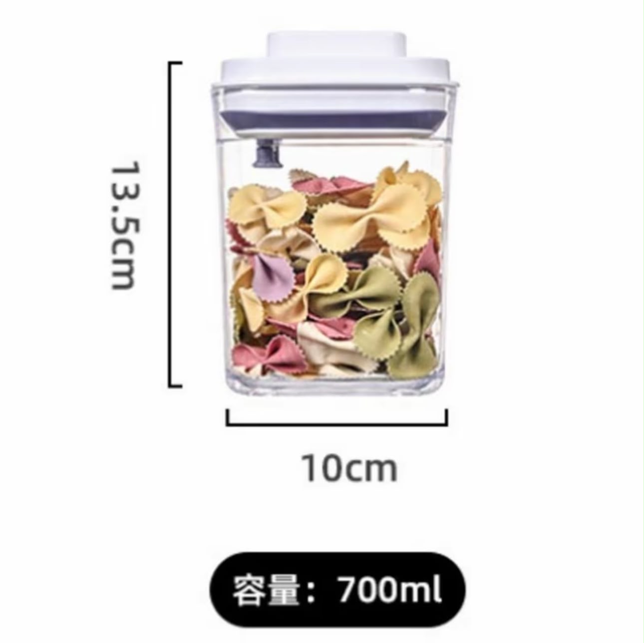Airtight Pop-Up Food Storage Canister – Stackable Pantry Container in 350ml, 700ml, 950ml, 1300ml, 1800ml or Set of 5
