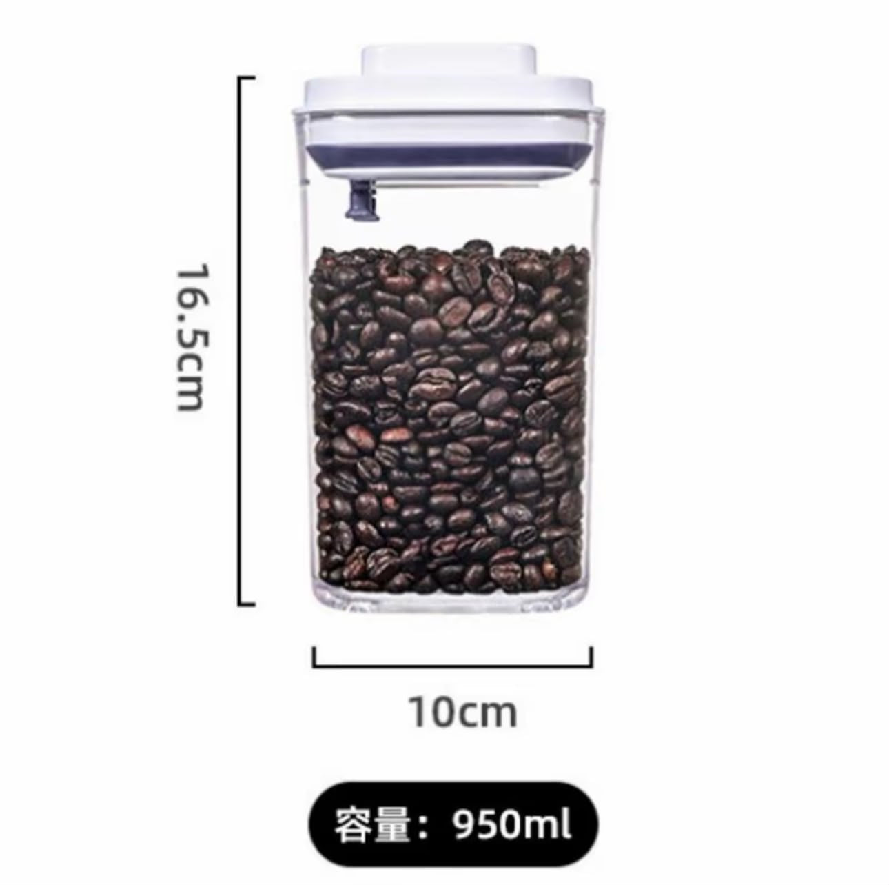 Airtight Pop-Up Food Storage Canister – Stackable Pantry Container in 350ml, 700ml, 950ml, 1300ml, 1800ml or Set of 5