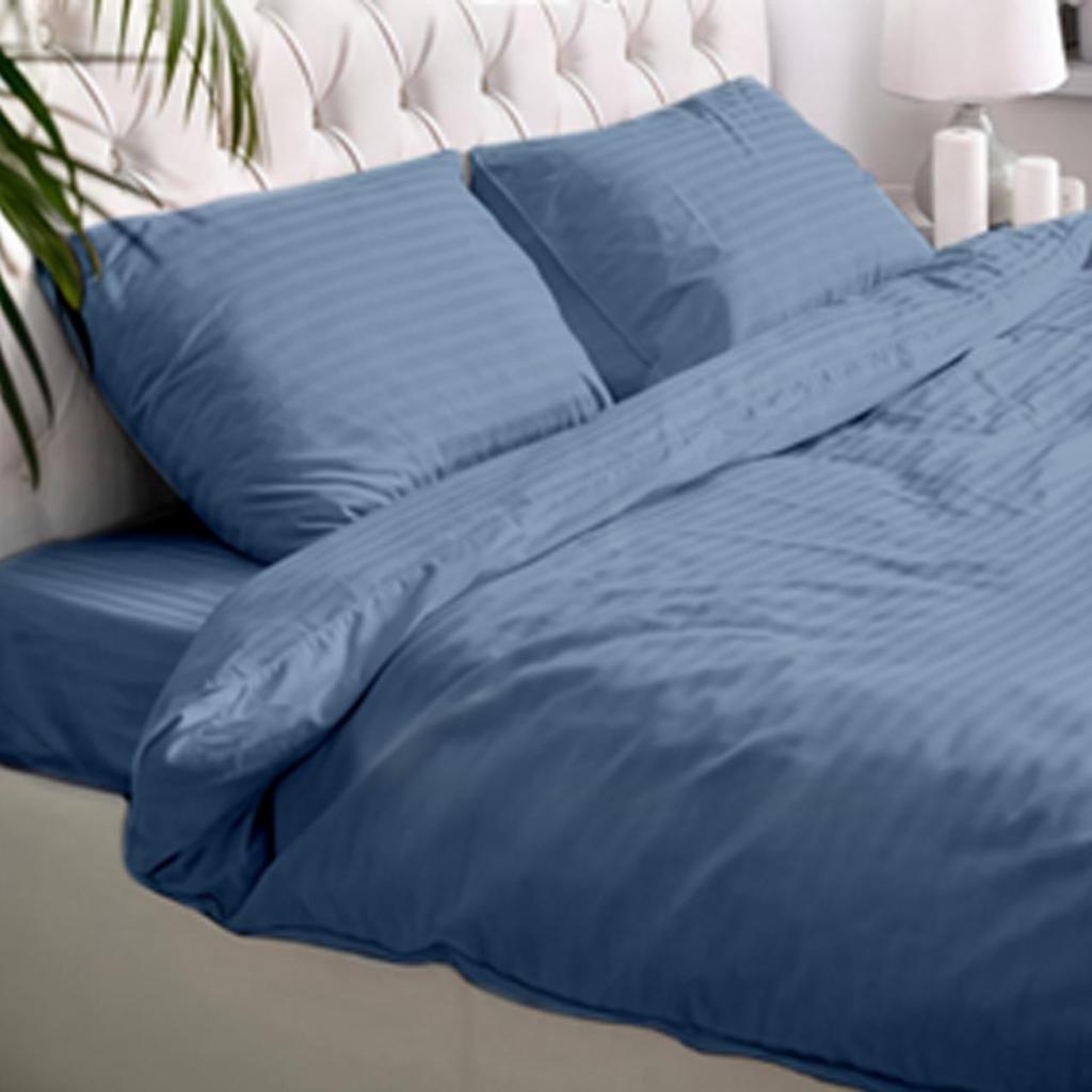 1200 Thread Count Fitted Emboss Micro Satin Bedsheet Set with 2 Pillow Cases & Bolster Case