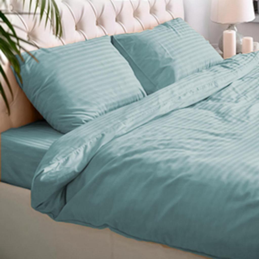 1200 Thread Count Fitted Emboss Micro Satin Bedsheet Set with 2 Pillow Cases & Bolster Case