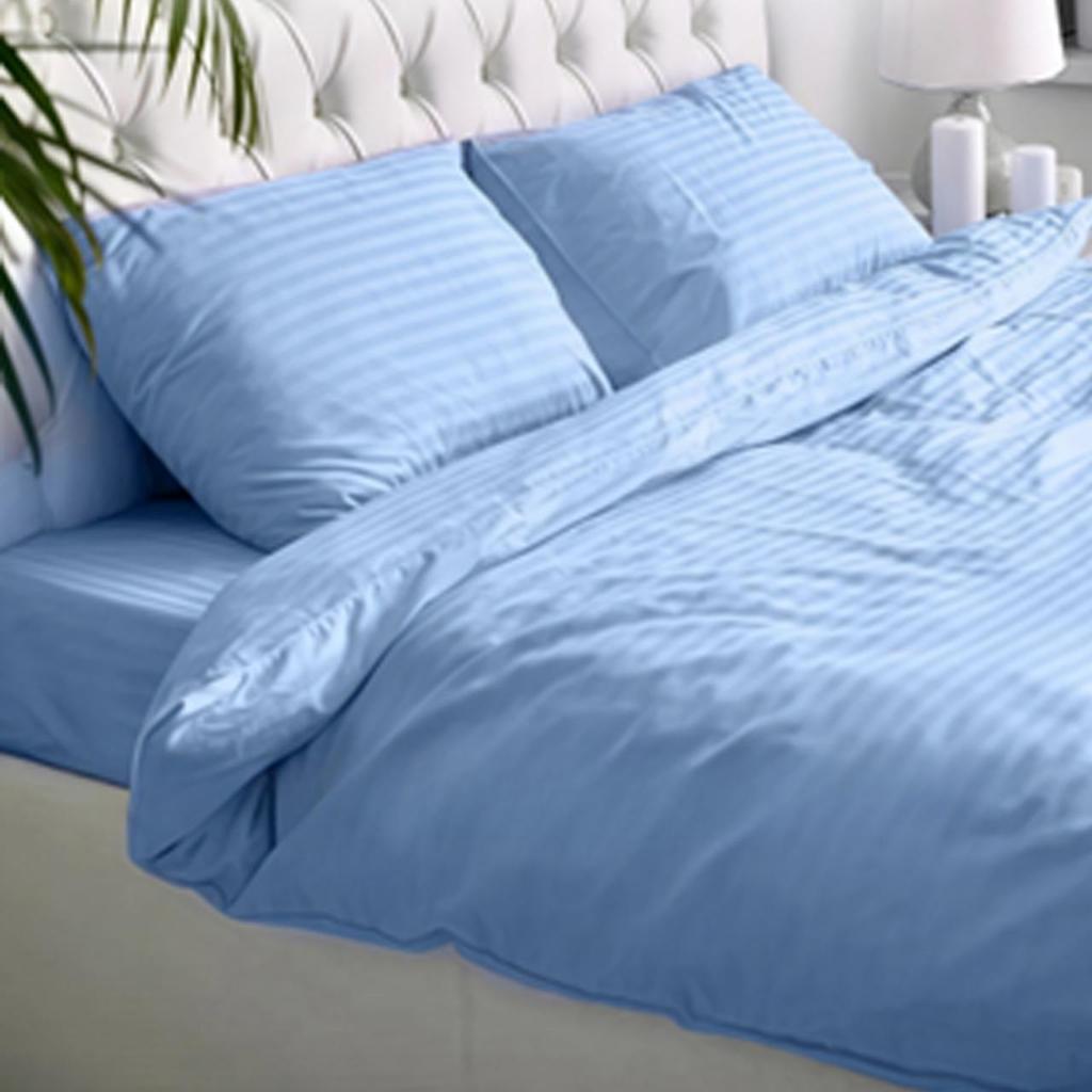 1200 Thread Count Fitted Emboss Micro Satin Bedsheet Set with 2 Pillow Cases & Bolster Case