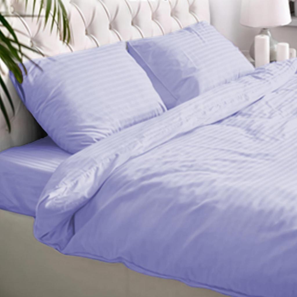 1200 Thread Count Fitted Emboss Micro Satin Bedsheet Set with 2 Pillow Cases & Bolster Case